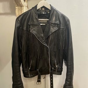 Black Vintage Leather Coat